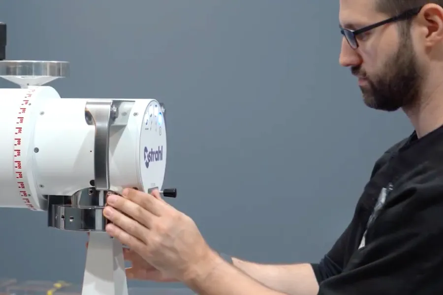 Doctor looking at machine