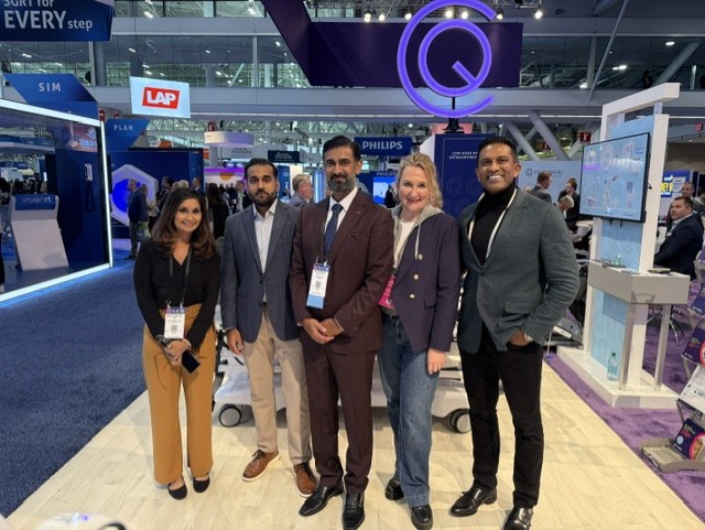JointGlow team at the CQ Medical exhibit during ASTRO 2026 in Boston.